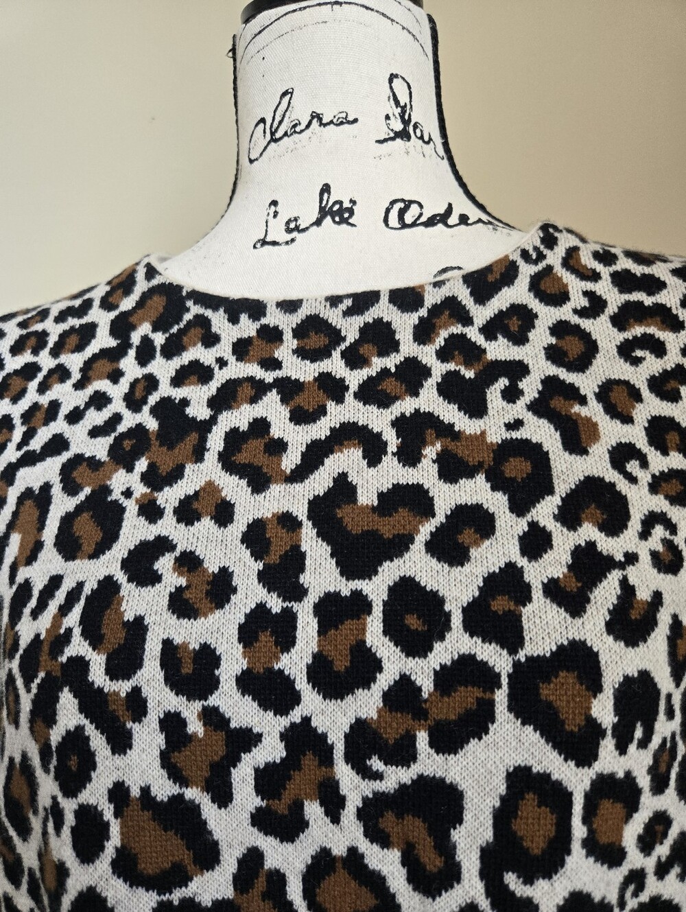 Weekend Maxmara Wool Dress Long Sleeve Animal Print - Picture 2 of 11